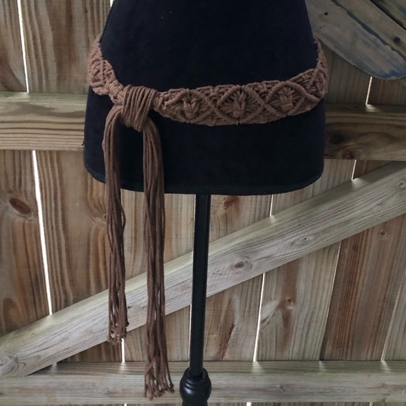 Handmade Dark Brown Cotton Macrame Adjustable Length Hip Belt - Picture 6 of 6